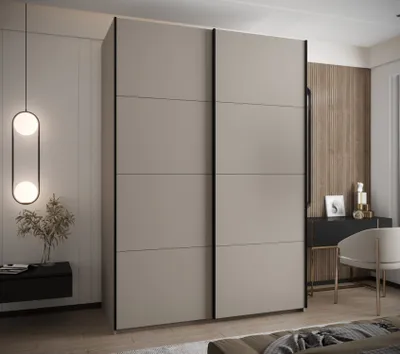 Obrázok produktu pre Dvojdverová skriňa SAMARA 1 - 180 cm, kašmír / čierna