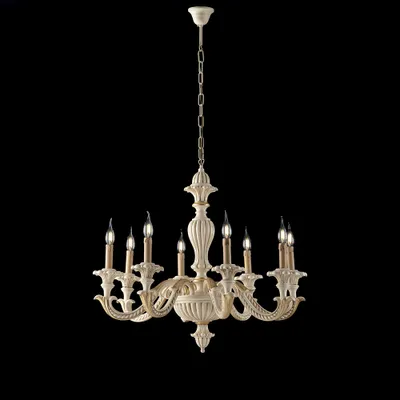 Zdjęcie produktu dla Żyrandol Shabby Chic Leonardo kość słoniowa złoto 6 świateł E14