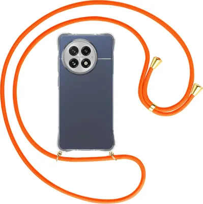 Produktbild von Handykette Backcover-Schutzhülle mit Band (Metall goldfarben) für OnePlus ACE5 5G - neonorange