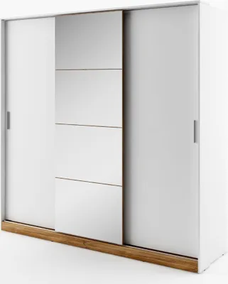 Produktbild von MINIO go for it, Schiebetürenschrank, Kleiderschrank,"DENTRO 1", 220cm, Stirling Eiche/ Weiss Farbe