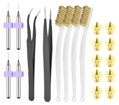 3D-Drucker-Werkzeugset, 20-teilig, 0,4 mm MK8-Düsen, Reinigung