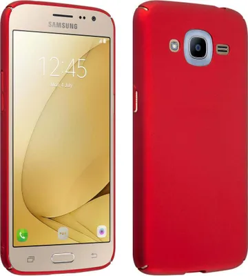 Produktbild von Cadorabo Hülle für Samsung Galaxy J2 2016 Schutzhülle in Rot Hard Case Handy Hülle Etui