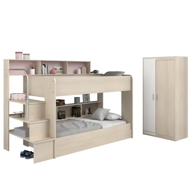 Produktbild von Parisot Etagenbett mit Bettschubkasten und Schrank - Bibop 41