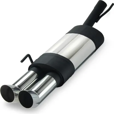 Produktbild von JOM Edelstahl Sportauspuff Auspuff Endschalldämpfer 2x76 DTM rund VW Golf 3 III