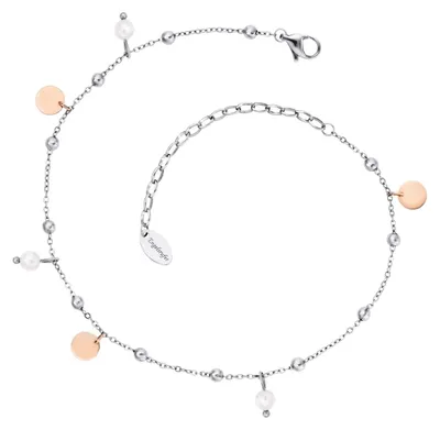 Produktbild von Engelsrufer Damen Fußkettchen Süßwasserperlen, Edelstahl Roségold, mit Schmuckbl