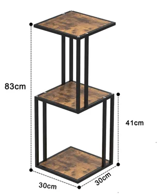 Immagine prodotto di Supporto per piante - Scaffale in legno a 3 livelli per fiori - Mensola angolare per diversi vasi - Ideale per balcone e soggiorno - Colore marrone