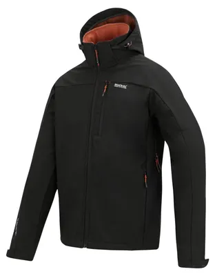 Produktbild von Regatta Arana Softshelljacke mit abnehmbarer Kapuze für Herren, Größe:XXXXL, Farbe:Schwarz