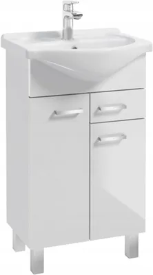 Immagine prodotto di Mobile da bagno Domodomo con lavabo, 80 x 50 x 30 cm, tavolo da lavabo bianco, set di lavabi in Vetroceramica, mobile da appoggio con cassetto