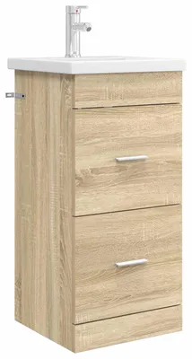 Image de Armoire de salle de bain avec lavabo vidaXL, chêne Sonoma