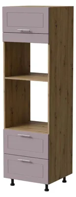 Produktbild von Backofenumbauschrank BARI 60x207cm lackiert Ausführung wählbar BA-D14/RU/2 - 284,RAL 4009 pastellviolett matt,Eiche Artisan