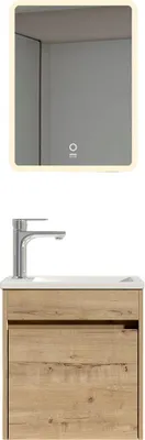 Zdjęcie produktu dla Home Deluxe Kompletny zestaw mebli łazienkowych BORKUM - dąb, MDF (48 x 25,5 x 45 cm) | Elegancki zestaw do małych łazienek