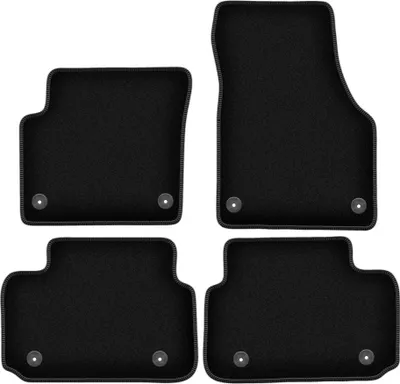 Produktbild von Wielganizator Velours-Autoteppiche – passend für Land Rover Discovery Sport (SUV, Bj. 2014-) –  schwarz, passgenau, mit Befestigungen set 4 Stk.