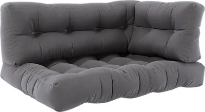 Produktbild von Vicco Palettenkissen Set Flocken, 120 x 80 cm 3 Teile, Grau