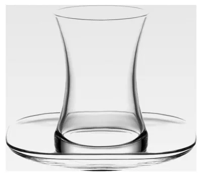 Produktbild von Türkische Teegläser Set mit Untertassen, 12-teilig (6 Gläser + 6 Untertassen)