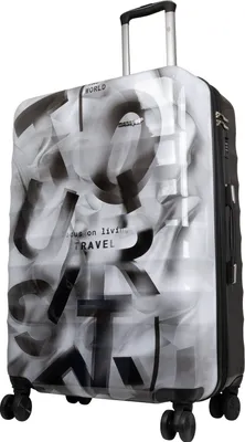 Produktbild von Hartschalen-Koffer Großer Reisekoffer Verona 75cm Trolley Grau-Schwarz Graffiti-Look Motivkoffer