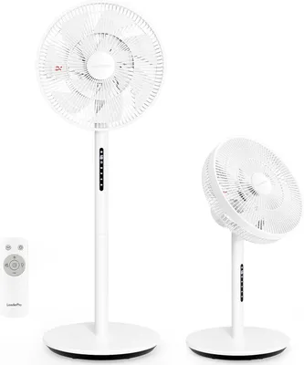 Produktbild von 12,8 dB leiser Standventilator, 1980 m³/h Luftvolumen, 120° Schwenkbereich, 90° manuelle vertikale Einstellung, 8 Geschwindigkeitsstufen, DC-Motor, Fernbedienung, LED-Display