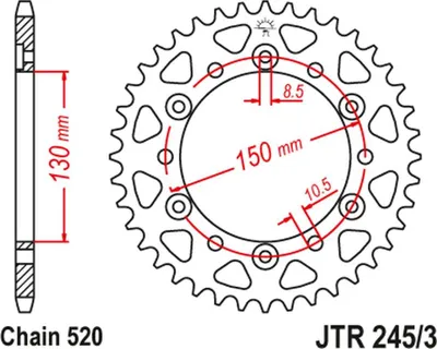 Obrázek produktu pro JT řetězové kolo 47T 520 JTR245/3.47
