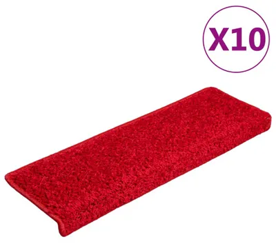 Zdjęcie produktu dla vidaXL Podkładki pod nogi 10 szt. 65x21x4 cm Czerwone Prostokątna krawędź