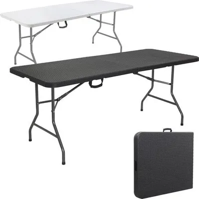 Produktbild von Famanu Klapptisch in Rattan-Optik - 182 x 74 x 74 cm