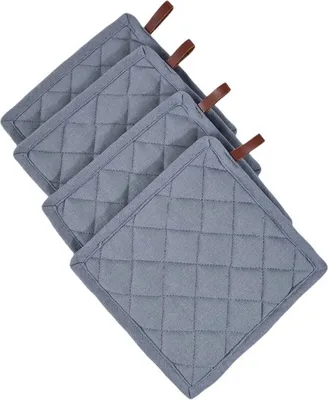 Produktbild von 4er Set Topflappen Picnic "Richmond Dove" - 100% Baumwolle - Grau - 20x20cm