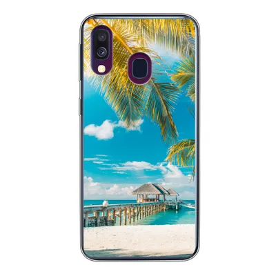 Produktbild von MuchoWow® Handyhülle Schutzhülle Hülle für Samsung Galaxy A40 Tropisch - Strand - Palme Silikon Softcase Handy Hülle - Handy-Tasche
