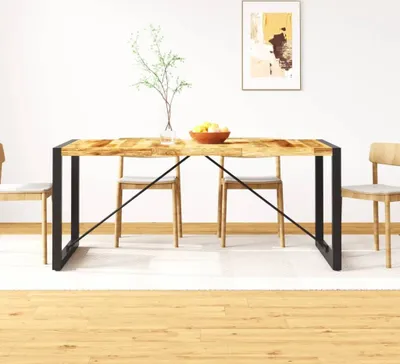 Image de Maison Exclusive - Table à manger en bois de manguier massif brut, 180 cm