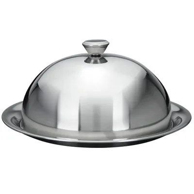 Zdjęcie produktu dla Metalowa patera na ciasta i przekąski z kloszem Ø 24 cm