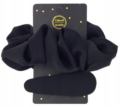 Produktbild von Schwarzes Scrunchie Haargummi und Haarspange Set