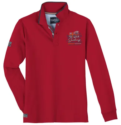 Produktbild von Redfield Übergrößen Langarm-Poloshirt rot