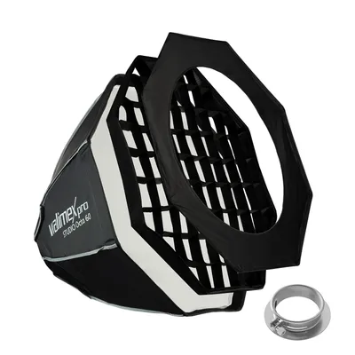 Obrázok produktu pre Walimex pro Studio Softbox Octagon 60 cm + adaptér pre softbox Profoto (vonkajší priemer: 15,2 cm), otočný o 360°, jednoduché nastavenie, vrátane mriežky, masky, adaptéra Bowens a prepravnej tašky