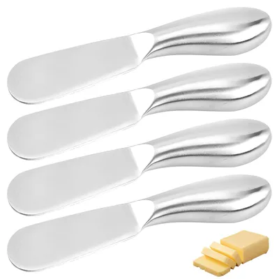 Produktbild von Buttermesser - 4 Stück Edelstahl - Zum Streichen von Butter Käse und Marmelade - 13,5 cm