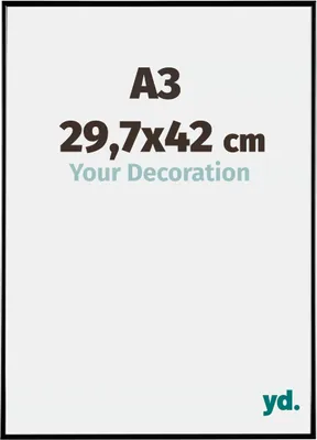 A graphic displaying product size information and a tagline.