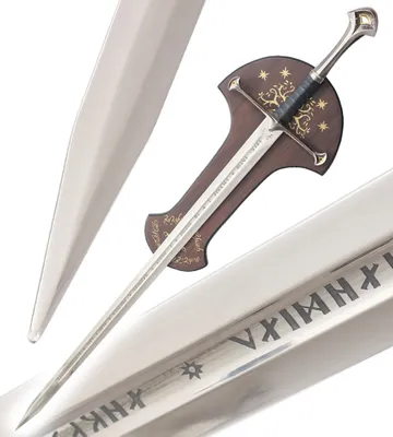 Produktbild von Der Herr der Ringe Schwert Anduril + Platte König Aragorn
