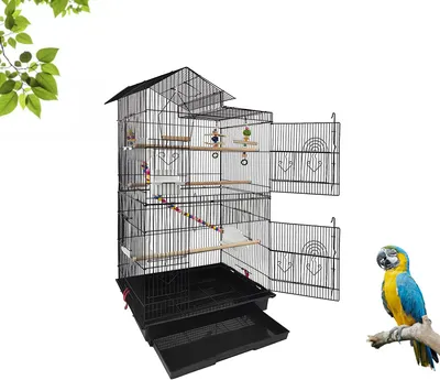 Produktbild von YARDIN Vogelhaus Vogelkäfig Vogelvoliere Papageienkäfig Metall Käfig für Papageien Tauben Vogel Haustier (mit Spielzeug)