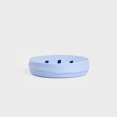Zdjęcie produktu dla HOMLA Mydelniczka TORUS z tłoczeniem niebieska 11x11x2,5 cm