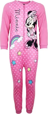 Produktbild von Disney Minnie Maus Kinder Fleece Einteiler Schlafanzug Pyjama – Bunt / 92/98