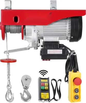 Obrázek produktu pro Elektrický lanový kladkostroj Lanový naviják - nosnost 600 kg - 12 m kabelu - 2x dálkové ovládání - Zvedák na břemena - Stavební a zahradní technika