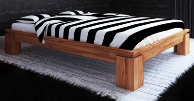 Produktbild von Doppelbett Tasman 03 Kernbuche massiv geölt - Liegefläche: 200 x 200 cm (B x L)