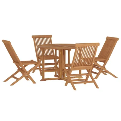 Immagine prodotto di vidaXL set da pranzo da giardino 5 pezzi pieghevole in legno massiccio teak