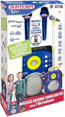 Produktbild von Bontempi Karaoke Spielzeug Sound Box mit 2 Mikrofonen - Musikset