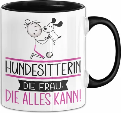 Produktbild von Hundesitterin Geschenk Tasse Becher Die Frau Die Allen Kann Geschenkidee für eine Hundesitterin Lustig (Schwarz)