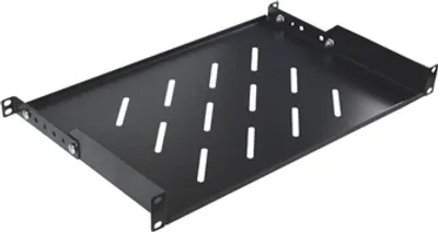 Obrázek produktu pro Nastavitelná police 19" 1U, hloubka 350 mm, barva černá RAL9004
