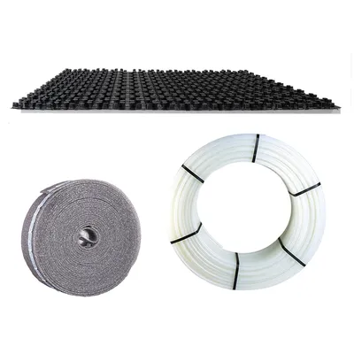 Produktbild von BELVIT Noppensystemplatte 11 mm Fußbodenheizungsset mit Buderus Randdämmstreifen und PE-RT Rohr 60 m²