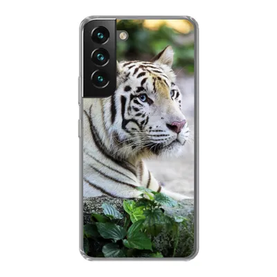 Produktbild von MuchoWow® Handyhülle Schutzhülle Hülle für Samsung Galaxy S22 Tiger - Weiß - Sand Silikon Softcase Handy Hülle - Mobiltelefonhülle