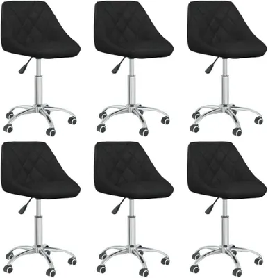 Produktbild von Esszimmerstühle 6 Stk. Drehbar Schwarz Kunstleder