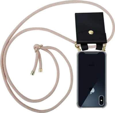 Image de Cadorabo Housse pour Apple iPhone X / XS Housse de protection en rose Chaîne de téléphone portable Cordon de silicone Etui amovible