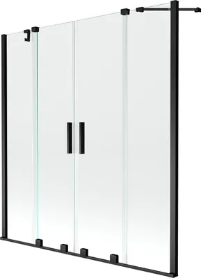 Immagine prodotto di Mexen Velar Duo paratia da vasca a 2 ante scorrevole 140 x 150 cm, trasparente, nero - 896-140-000-02-70