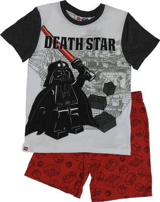 Produktbild von Lego Star Wars Kinder Schlafanzug kurz 2tlg. Shorty Pyjama Set Death Star Jungen, Größe:104