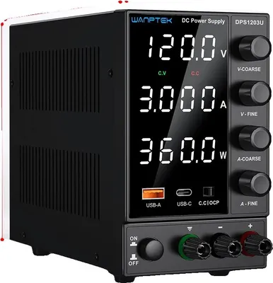Zdjęcie produktu dla Zasilacz laboratoryjny, regulowane napięcie, sterowanie enkoderem, DPS1203U 120 V 3 A