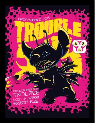 Produktbild von Lilo & Stitch - Gerahmtes Poster "Comic 2" PM8712 (40 cm x 30 cm) (Schwarz/Pink/Gelb)